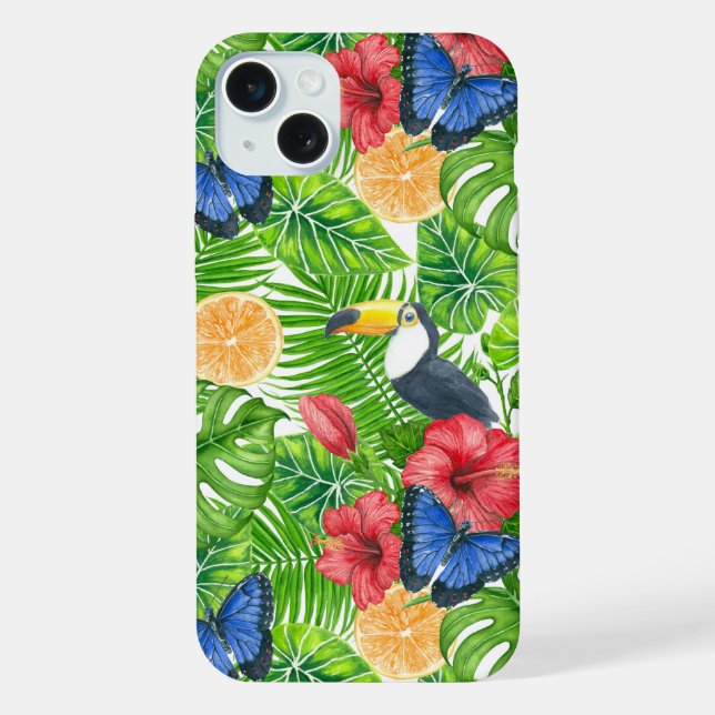 Tropical pattern iPhone case (Back)
