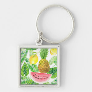 Tropical pattern key ring