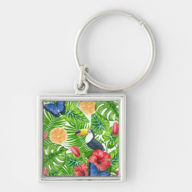 Tropical pattern key ring (Front)