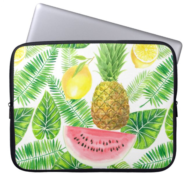 Tropical pattern laptop sleeve (Front)