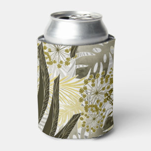 Tropical pattern monstera palm leaves exotic can cooler