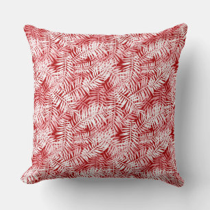 Tropical pattern palm leaves cushion
