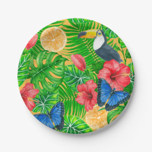 Tropical pattern paper plate
