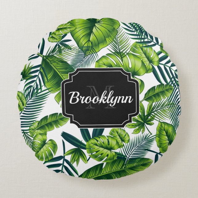 Tropical Pattern Round Cushion (Front)