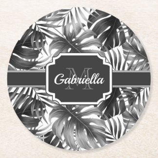 Tropical Pattern Round Paper Coaster