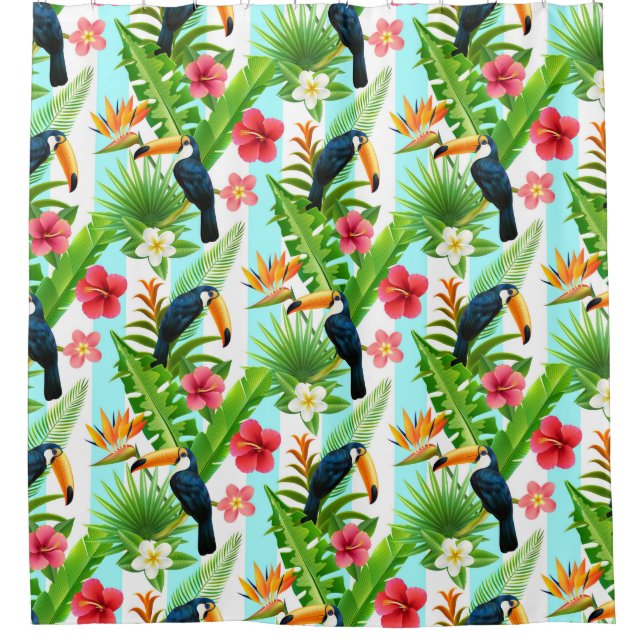 Tropical Pattern Shower Curtain (Front)