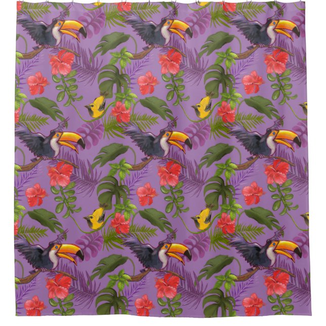 Tropical Pattern Shower Curtain (Front)