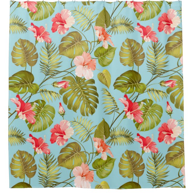 Tropical Pattern Shower Curtain (Front)
