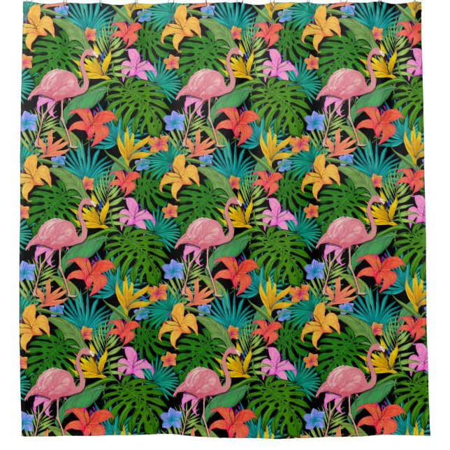Tropical Pattern Shower Curtain (Front)