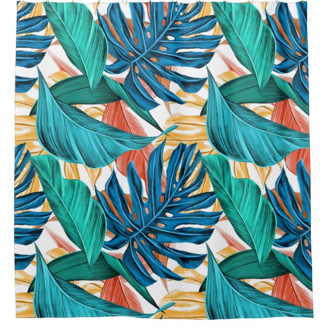 Tropical Pattern Shower Curtain (Front)