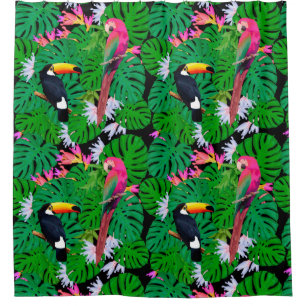 Tropical Pattern Shower Curtain