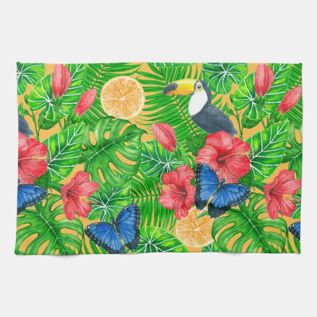 Tropical pattern tea towel (Horizontal)
