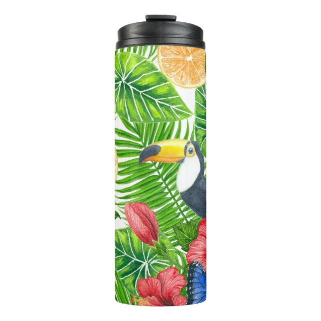 Tropical pattern thermal tumbler (Front)