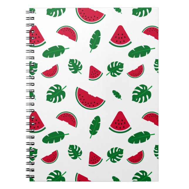 tropical pattern, watermelon pattern, tropical sea notebook (Front)