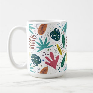 tropical pattern with colourful leaves coffee mug