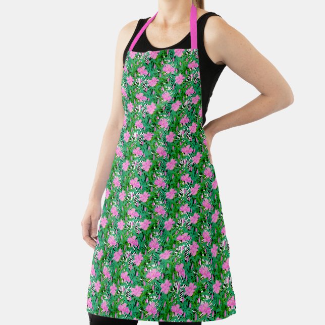 Tropical Pattern With Jungle Flowers Apron (Insitu)