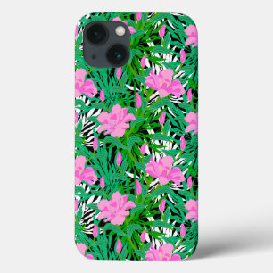 Tropical Pattern With Jungle Flowers iPhone 13 Case