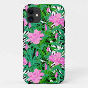 Tropical Pattern With Jungle Flowers iPhone 11 Case