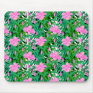 Tropical Pattern With Jungle Flowers Mouse Pad