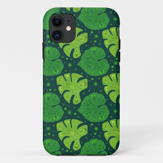 Tropical pattern with liana and monstera leaves   Case-Mate iPhone case (Back)