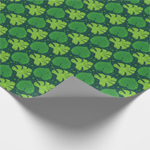 Tropical pattern with liana and monstera leaves wrapping paper