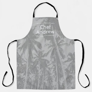 Tropical Pattern with Name of Chef Apron