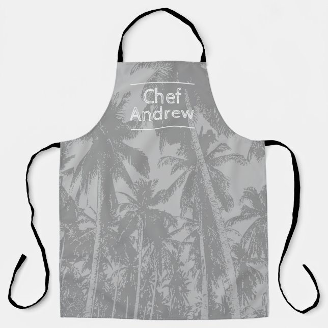 Tropical Pattern with Name of Chef Apron (Front)