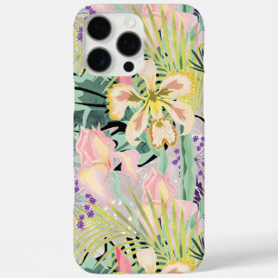 Tropical pattern with orchids. iPhone 16 pro max case