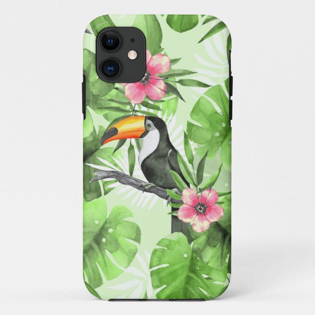 Tropical pattern with toucan Case-Mate iPhone case (Back)