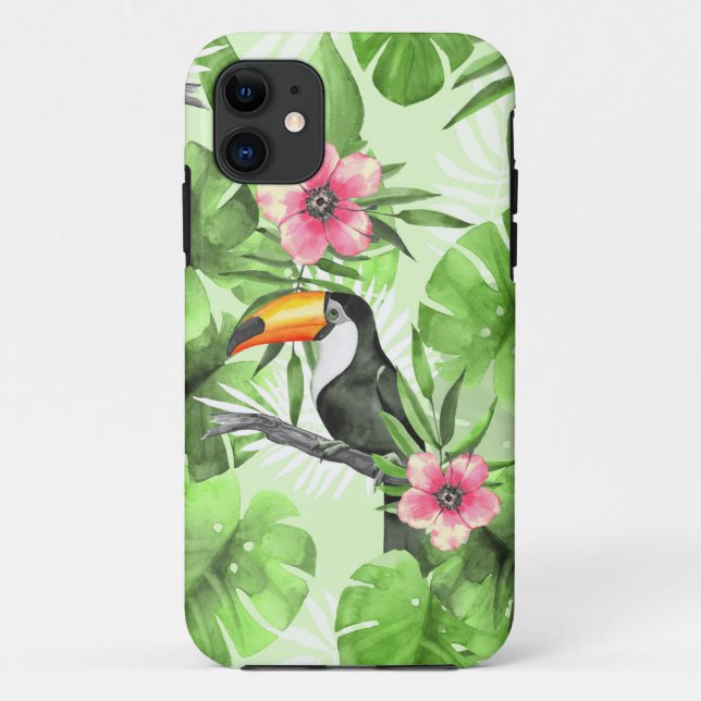 Tropical pattern with toucan Case-Mate iPhone case (Back)