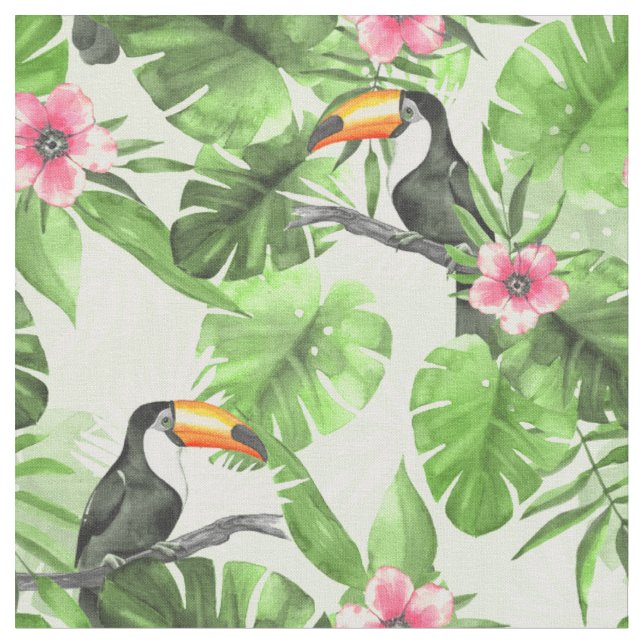 Tropical pattern with toucan fabric (Close Up)