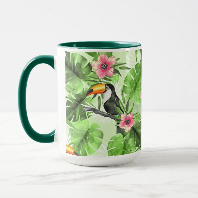 Tropical pattern with toucan mug (Left)