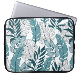 Tropical pattern with trendy plants and leaves on laptop sleeve
