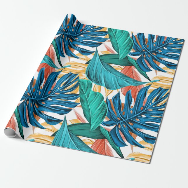 Tropical pattern wrapping paper (Unrolled)