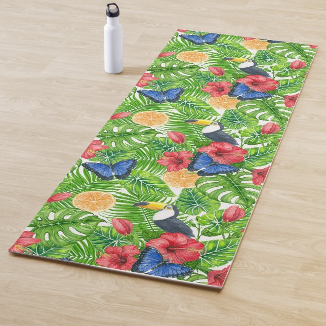 Tropical pattern yoga mat (In Situ)