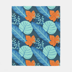 Tropical Patterns Plant Art Plant Life Art Leaves  Fleece Blanket