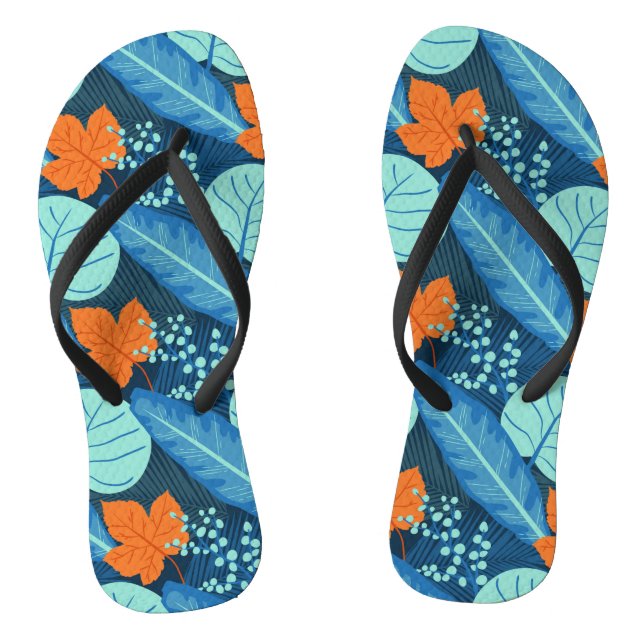 Tropical Patterns Plant Art Plant Life Art Leaves  Thongs (Footbed)