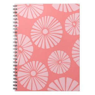 Tropical Peach Flower Spiral Notebook