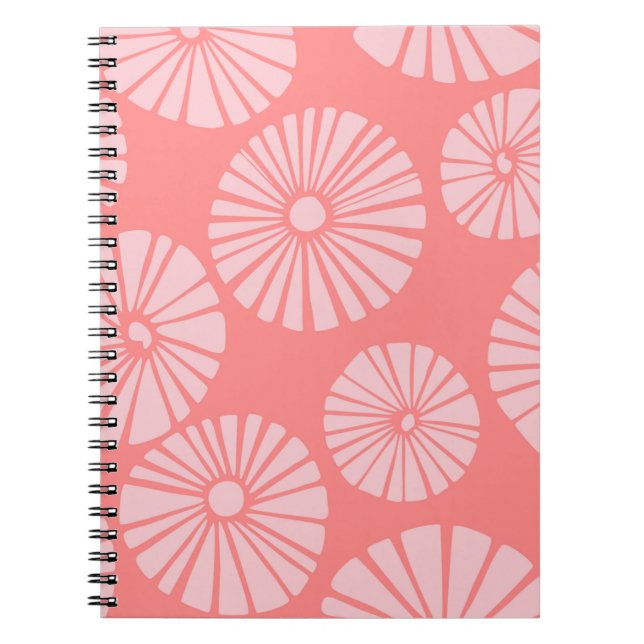 Tropical Peach Flower Spiral Notebook (Front)