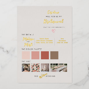 Tropical Peach Flower Will You Be my Bridesmaid?