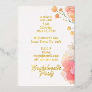 Tropical Peach Flowers Bachelorette