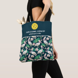 Tropical Pelican Print Custom Pickleball Paddle Tote Bag