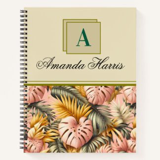 tropical personalised floral design notebook