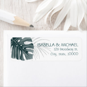 Tropical Personalised Wedding Address Return Address Label