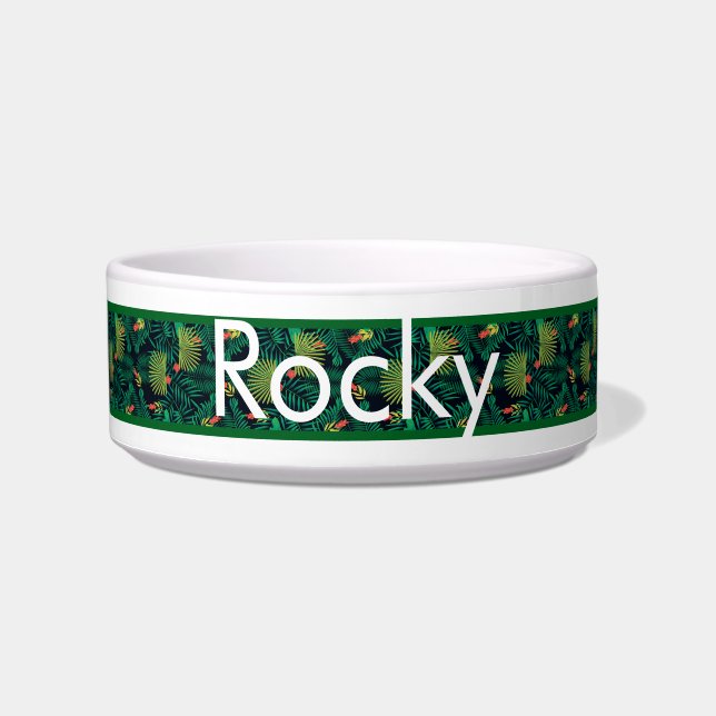Tropical personalized Pet Bowl (Front)