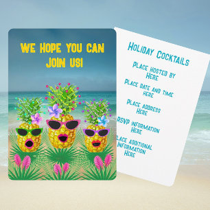 Tropical Personalized Singing Lady Pineapples  Invitation