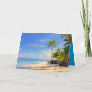Tropical Philippines Island Beach Palm Paradise Card