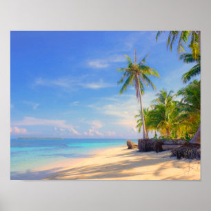 Tropical Philippines Island Beach Palm Paradise Poster