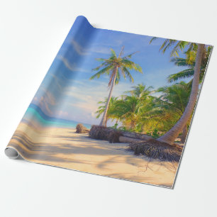 Tropical Philippines Island Beach Palm Paradise Wrapping Paper