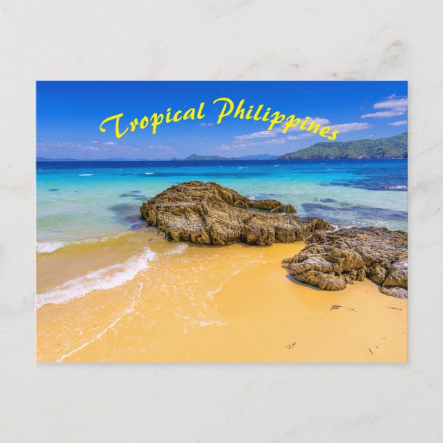 Tropical Philippines Sandy Beach Island Postcard (Front)